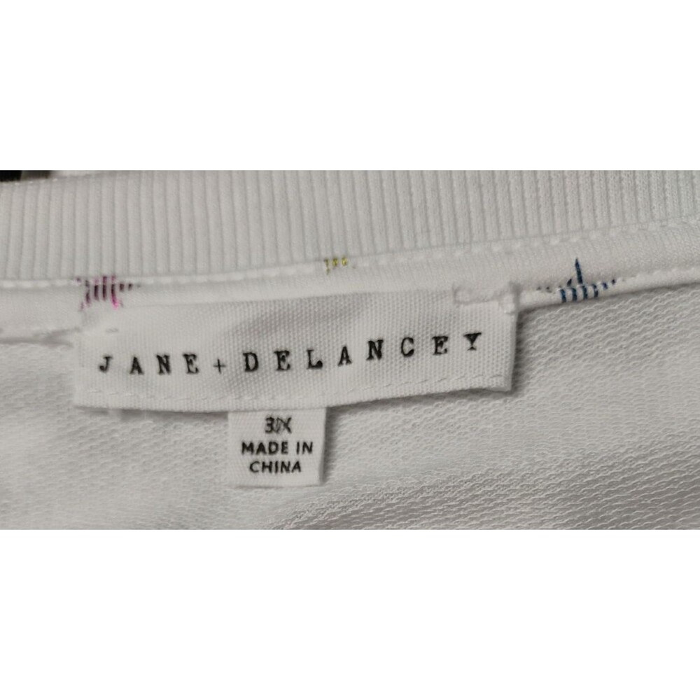 Jane + Delancey Womens Shirt Vneck Short Sleeve Colorful Stars Size 3x - Picture 3 of 10